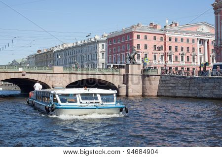Excursion boat on Fontanka river