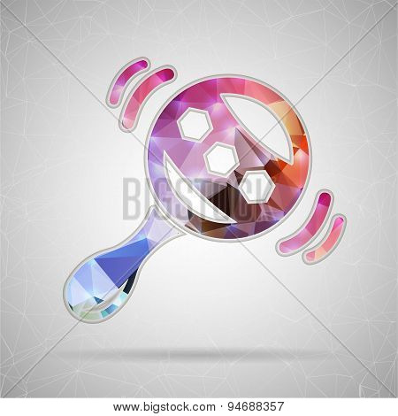 Abstract Creative concept vector icon of rattle for Web and Mobile Applications isolated on backgrou