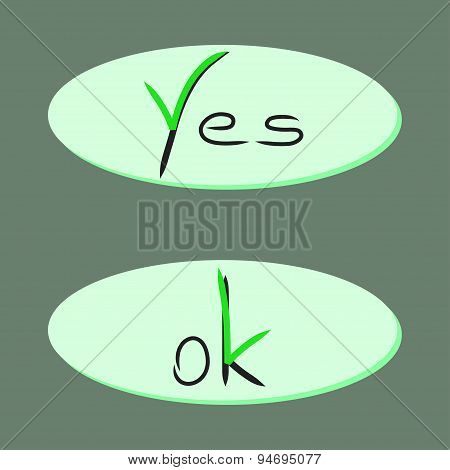 Iicon with yes and ok, vector illustration