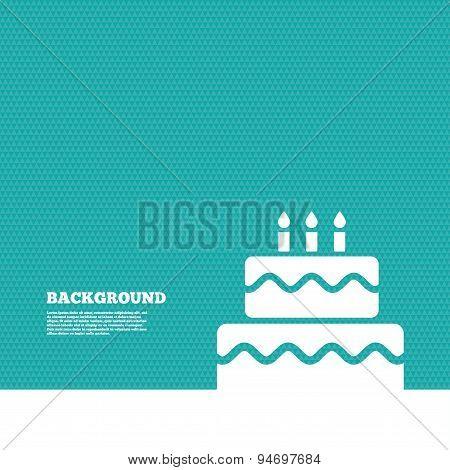 Birthday cake sign icon. Burning candles symbol