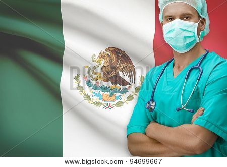 Surgeon With Flag On Background Series - Mexico
