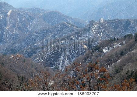 BADALING - FEBRUARY 24:  The Great Wall of China in Badaling, China, February 24, 2016.