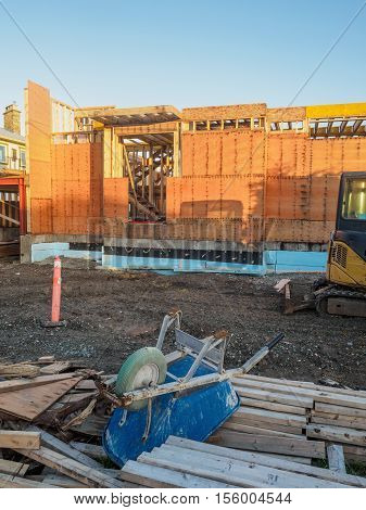 Beach-side single family detached house under construction