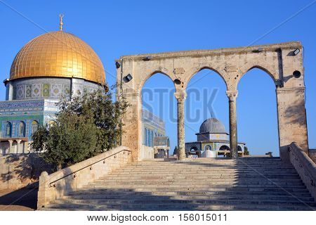 JERUSALEM ISRAEL 23 10 16: Temple Mount known as the the Noble Sanctuary of Jerusalem located in the Old City of Jerusalem, is one of the most important religious sites in the world.