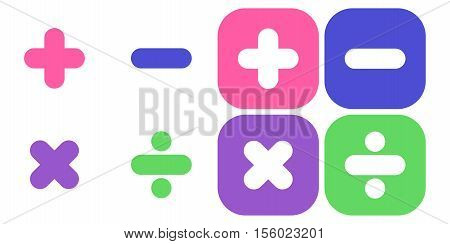 Math symbol : plus minus multiply divide