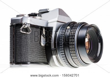 The Side View Of An Old Analog Camera