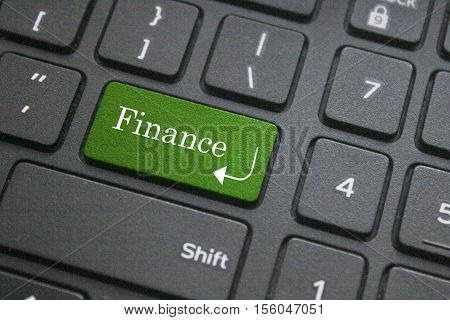 Close up of finance button on computer keyboard