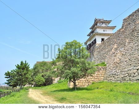Marugame Castle, also known as Kameyama Castle is a Japanese castle in Marugame, Kagawa Prefecture, Japan. This castle is a hilltop castle and one of only 12 Japanese castles with the original keep.