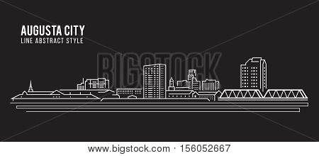 Cityscape Building Line art Vector Illustration design - Augusta city