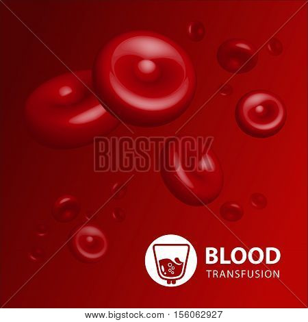 Vector illustration of human erythrocytes of blood