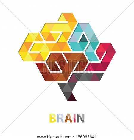 Vector Brain Design Conceptual Polygon StyleAbstract vector Illustration