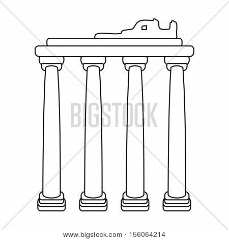Turkish ruins icon in outline style isolated on white background. Turkey symbol vector illustration.