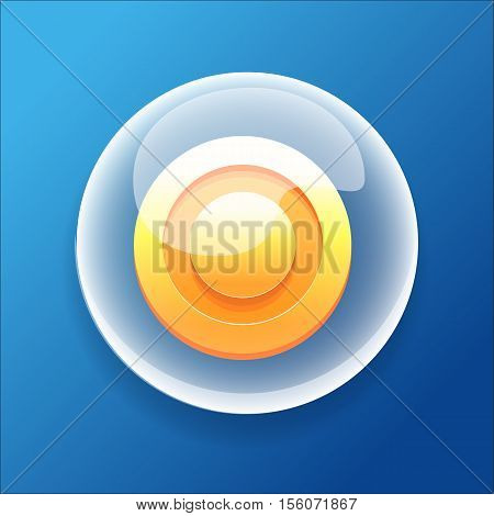 Vector Game Icon Bubble Gold Coin Money Bonus Circle