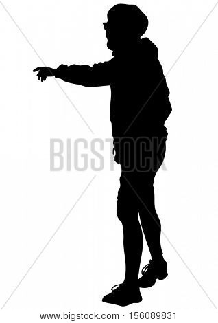 Danser men in rap style on white background
