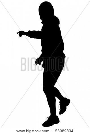 Danser men in rap style on white background