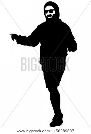 Danser men in rap style on white background