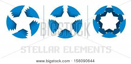 Blue star logo. elements of the logo, the star