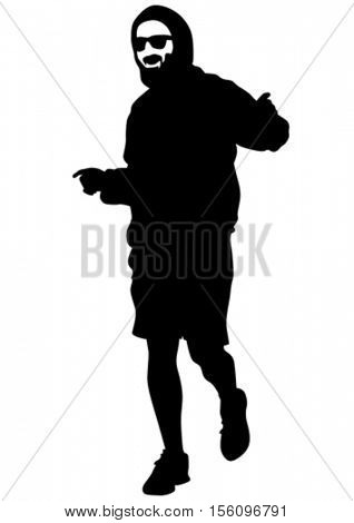 Danser men in rap style on white background
