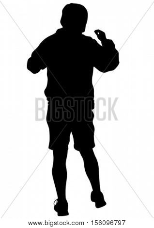 Danser men in rap style on white background