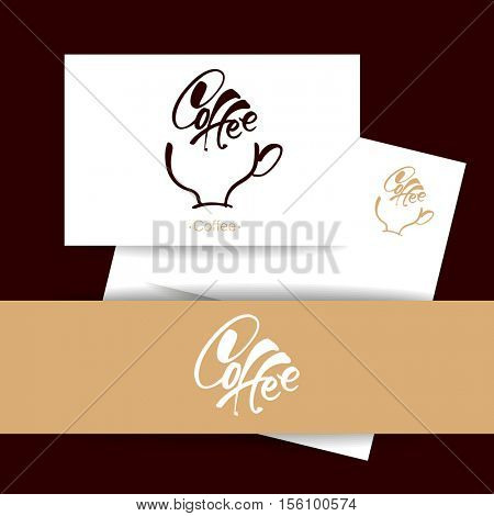 COFFEE LOGOTYPE. Coffee identity style. Coffee logo presentation with identity card. Vector illustration.