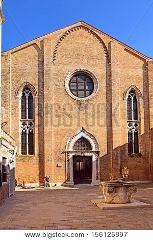 facade of church San Gregorio, located in the district of Dorsoduro, Venice