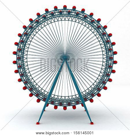 3D Illustration Of Colorful Double Carousel Isolated On White