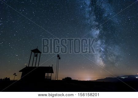 Milky Way Galaxy Over A Chapel In Bulgaria