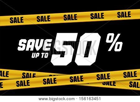 Big Sale Banner With Yellow Tape For Web, Flyer, Shop