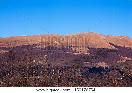 Monte Baldo in autumn (Baldo Mountain) 2218 m. Italian Alps. Watershed between the Val d'adige and Lake Garda