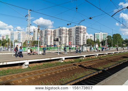 Khimki, Russia-September 03. 2016 Railway station Kryukovo in a Zelenograd