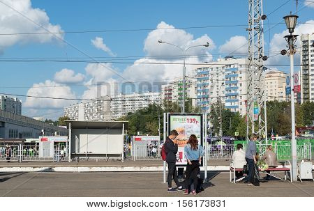 Khimki, Russia-September 03. 2016 Railway station Kryukovo in a Zelenograd