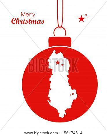 Merry Christmas Map Albania illustration high res
