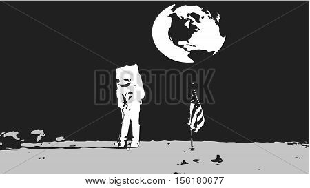 Astronaut plays golf on the Moon .