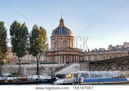PARIS, FRANCE, circa april 2016 Mazarin Library near seafront of the Seine. Paris.France