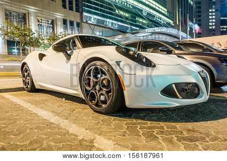 ABU DHABI - NOVEMBER 3 2016: Alfa Romeo 4C Coupe in Abu Dhabi