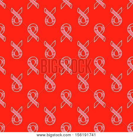 World AIDS Day, 1st December, vector seamless pattern. Red ribons, hand drawn design element