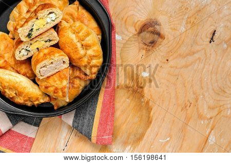 Russian Pirozhki Baked Patties With Meat And Eggs