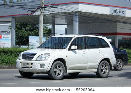 CHIANG MAI THAILAND - OCTOBER 9 2016: Private Suv car Chery Tiggo. Product from china. On road no.1001 8 km from Chiangmai city.