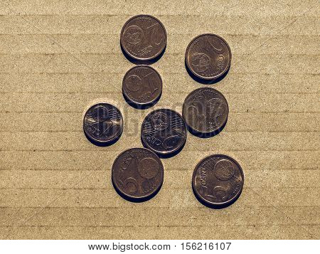 Vintage Euro Cent Coins