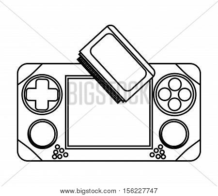 Videogame control silhouette icon. Game play leisure gaming and controller theme. Isolated design. Vector illustration