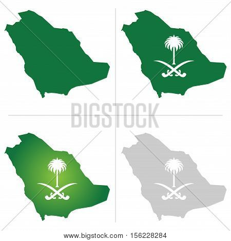 Saudi Arabia Green Map and National Logo