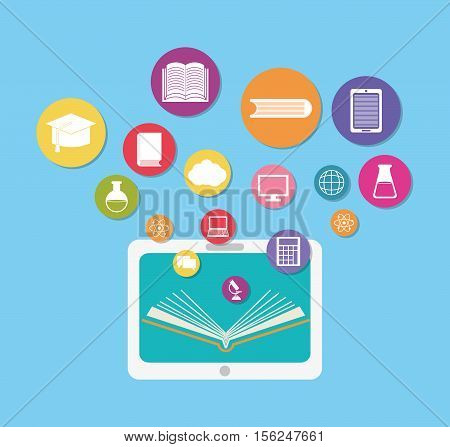 Elearning online education icon vector illustration graphic design