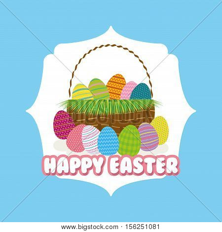 Happy easter card icon vector illustration graphic design