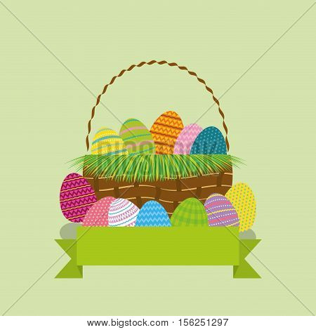 Happy easter card icon vector illustration graphic design
