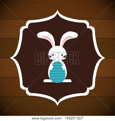 Happy easter card icon vector illustration graphic design