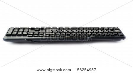 Black computer querty keyboard isolated over white background