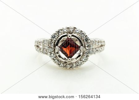 Garnet Precious Jewels Or Stones On White Background