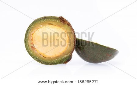 Archidendron jiringa Nielsen local fruits isolated on white background