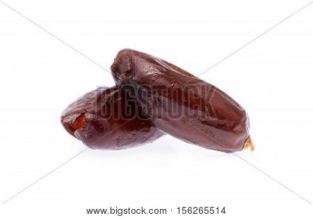 Dried Halawi Dates Isolated On A White Background.