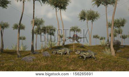 3d illustration of the grazing lystrosaurus